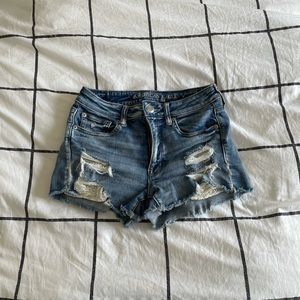 AE Next Level Stretch Ripped Jean Shorts